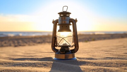 Sunset Beach Lantern: A Serene Coastal Scene