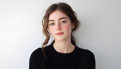 Fototapeta premium Portrait of a young woman with soft features.