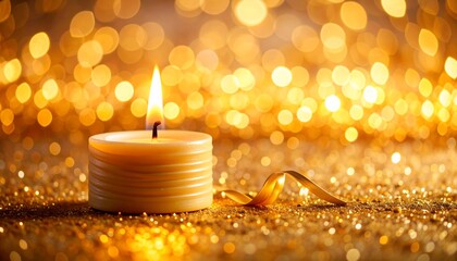 Golden Candlelight Sparkle: A Festive Glow