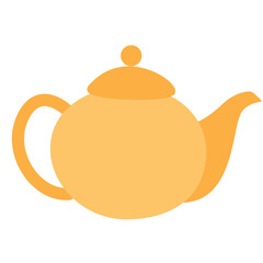 Yellow teapot illustration representing hospitality during Iftar in Ramadan. Ideal for Islamic food themes, kitchen graphics, or cultural celebration icons.