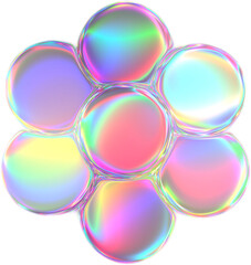 These mesmerizing spherical compositions display a captivating array of iridescent colors, shimmering beautifully like soap bubbles.