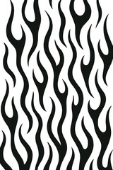 Seamless Black Hot Rod Flames- Bold Vector Graphic Design 