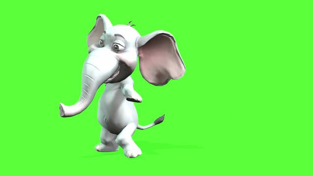 A 3D animated cartoon video featuring cute elephant and monkey mascots performing a dynamic dance sequence. Ideal for children's education, family entertainment, and playful animal themes.