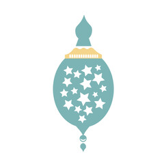 A teal lantern with star decorations, perfect for Ramadan or festive celebrations. Simple and glowing design, ideal for spiritual and cultural-themed projects.