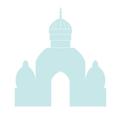 A blue mosque with a dome and crescent, symbolizing Islamic architecture. Simple design ideal for religious, cultural, and spiritual-themed projects.








