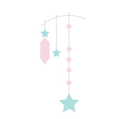 A pastel-colored mobile with stars, ideal for Ramadan or festive celebrations. Simple and playful design, perfect for spiritual and decorative themes.

