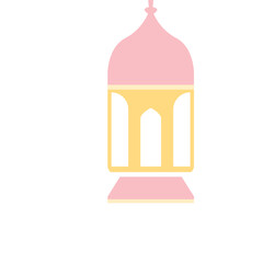 A pink decorative lantern with simple and glowing design, perfect for Ramadan and festive celebrations. Ideal for cultural and holiday-themed projects.
