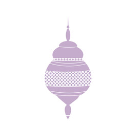 A purple decorative lantern with intricate patterns, perfect for Ramadan or festive celebrations. Simple and traditional design, ideal for cultural and spiritual-themed projects