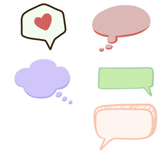 set of speech bubbles