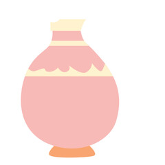 A pink decorative vase with a simple and elegant design. Perfect for home décor, minimal design, and cultural or traditional-themed projects.)