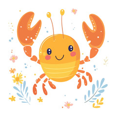 lobster, underwater animal, vector, transparent background, animal, nature, seafood, icon, food, crustacean, isolated, fresh, ocean