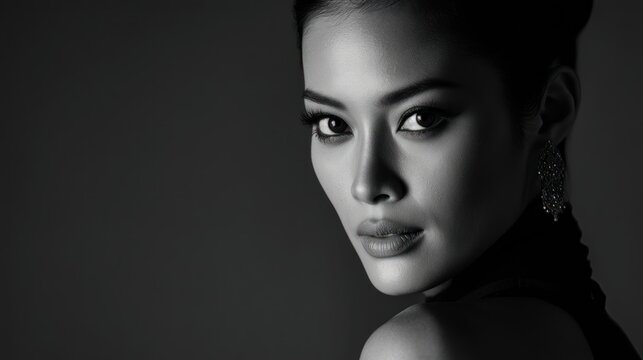 Sophisticated Woman With Intense Gaze and Timeless Royal Style