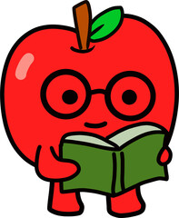 apple reading a book