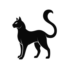 Big black cat vector illustration icon