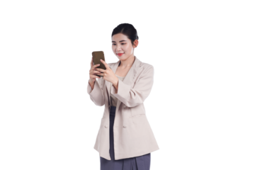 Asian young businesswoman portrait on white background
