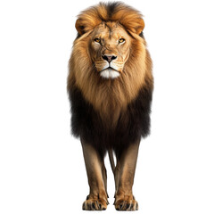 A majestic lion standing tall isolated