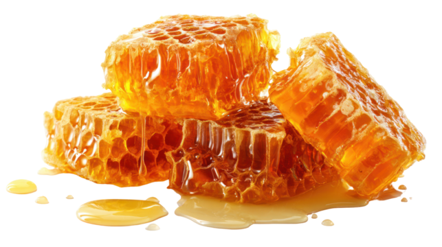 Honeycomb Chunks Illustration on Transparent Background

