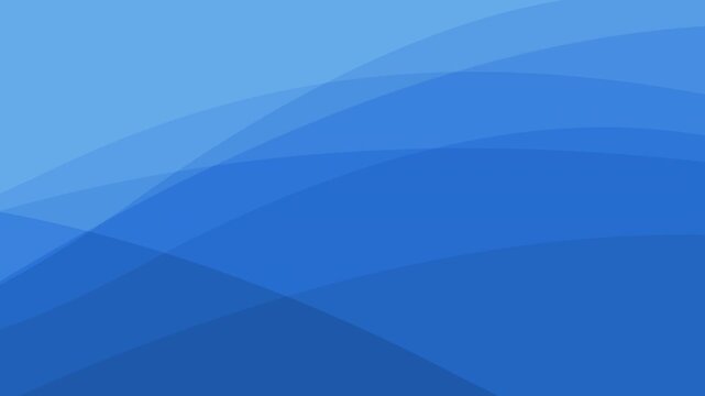 Abstract blue slow motion waves animation with flowing overlapping layers - loopable undulating background