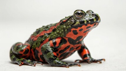 Obraz premium Fire-Bellied Toad on studio background