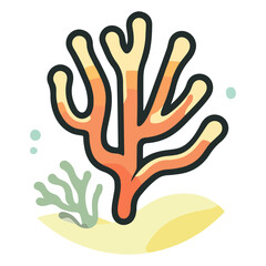 Obraz premium coral, underwater animals, vector, transparent background, icon, colorful, pattern, nature, animal, plant, organism