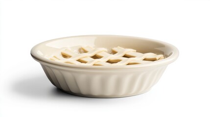 A classic pie crust sits ready for delicious fillings. This beautiful dish showcases a woven top. Perfect for pie lovers and home bakers. Generative AI