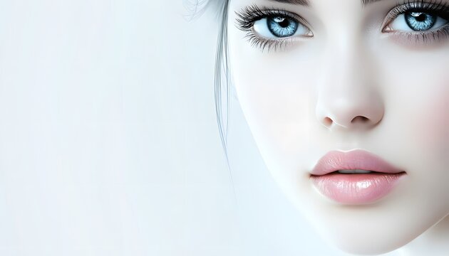 Close-up of a beautiful woman's face.