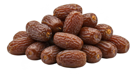 Isolated Pile Of Sweet Brown Dates Fruit Food On Transparent Background