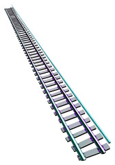 PNG vibrant parallel railway track stretches across a transparent canvas.