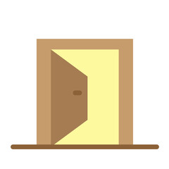 Open Door Vector Flat Icon Design