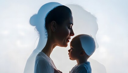 A loving mother and child in a tender embrace.