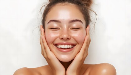 A radiant woman with a joyful expression.