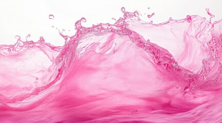 Pink liquid splashing, close-up