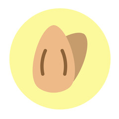 Whole Almond Vector Flat Icon Design