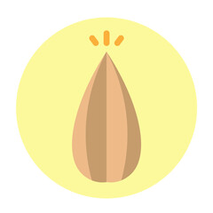 Almond in Shell Vector Flat Icon Design