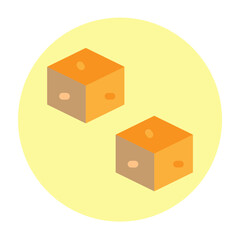 Caramel Almond Treat Vector Flat Icon Design