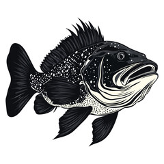 Obraz premium grouper, sea animal, vector, transparent background, organism, fish, animal, aquarium, ocean, wildlife, marine, underwater, nature, fins, seafood, isolated