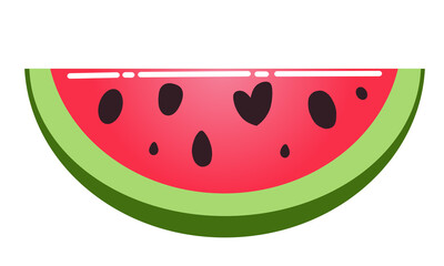 Cute watermelon fresh and delicious juicy fruit for summer. Graphic element design on white background.