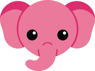 Adorable Pink Elephant Illustration Cute Cartoon Animal Design