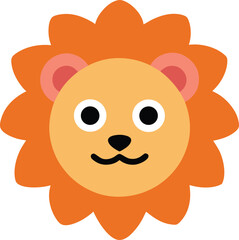 Adorable Cartoon Lion Face  A Cute Illustration of a Friendly Lion