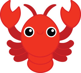 Adorable Cartoon Lobster Illustration A Cute Crustacean Character Design