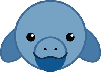 Adorable Manatee Cartoon  A Cute Illustration of a Gentle Sea Cow