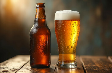 glass of beer on the table