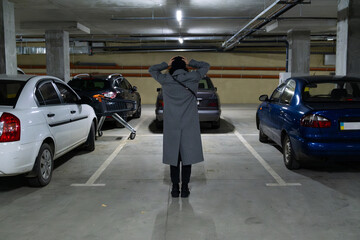 sad woman find out that her car stolen
