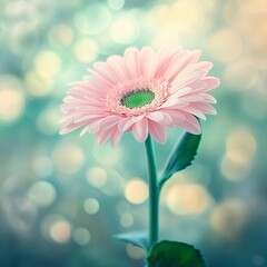 Single Light Daisy Bloom with Dreamy Bokeh