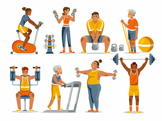Fitness People Exercising Original Collection