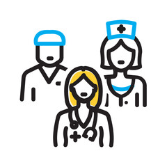 Vector multi color icon for Medical staff