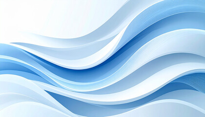 爽やかなブルーとホワイトの曲線が奏でる抽象美