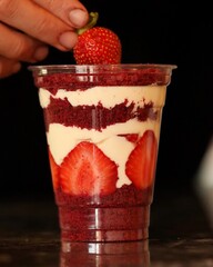 strawberry in glass