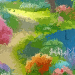 Various oil paintings, floral landscapes, ducks, chrysanthemums, lotus leaves, lotus flowers, plum blossoms, birds, and beautiful scenery