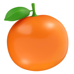 A precise 3D rendering features a vibrant orange slice, showcasing its distinct segments and inner white pith.